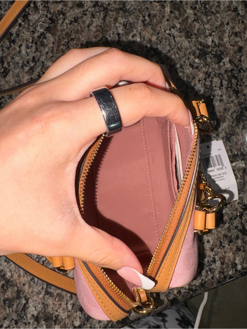 Coach powder Pink Mini Satchel with Tan Trim and Gold Hardware - Picture 3 of 4